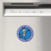 FUNNY CARTOON STYLE ROBOT ROUND MAGNET (In Situ (Geschirrspüler))