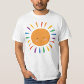 Funny Cartoon Sun LGBT T - Shirt - Leichter Regenb (Vorderseite)