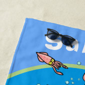 Funny Cartoon Tintenfisch Schule mit blauen Blasen Strandtuch (Beispiel)