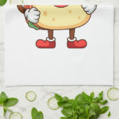 Funny Cartoon Toast Character Illustration Geschirrtuch (Gefaltet)