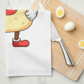 Funny Cartoon Toast Character Illustration Geschirrtuch (Viertel Falte)