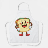 Funny Cartoon Toast Character Illustration Schürze (Vorderseite)