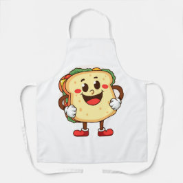 Funny Cartoon Toast Character Illustration Schürze