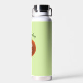 Funny Cartoon Tomato Green Vegan Vegetarier Trinkflasche (Rückseite)