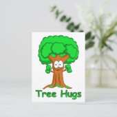 Funny Cartoon Tree Hugs Postkarte (Stehend Vorderseite)