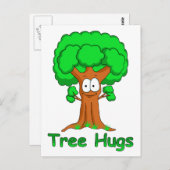 Funny Cartoon Tree Hugs Postkarte (Vorne/Hinten)