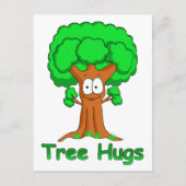 Funny Cartoon Tree Hugs Postkarte (Vorderseite)