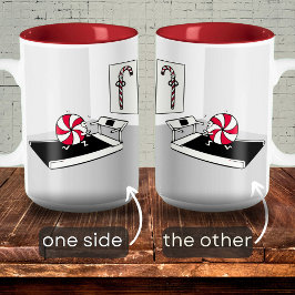 Funny Cartoon Übungen Gewicht Candy Cane Weihnacht Zweifarbige Tasse