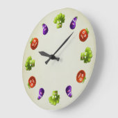 Funny Cartoon Vegetables Kitchen Große Wanduhr (Winkel)