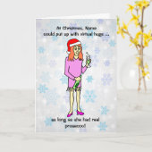 Funny Cartoon Virtual Hugs Prosecco Weihnachten Karte (Gelbe Blume)