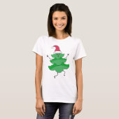 Funny Cartoon Weihnachtsbaum, Weihnachtsmannmütze  T-Shirt (Vorne ganz)