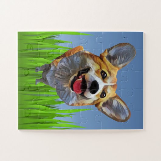 Funny Cartoon Welsh Corgi Dog 30 Stück Puzzle (Horizontal)