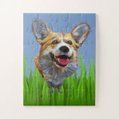 Funny Cartoon Welsh Corgi Dog 30 Stück Puzzle (Vertikal)