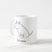 Funny Cartoon White Bulle Terrier Kaffeetasse (Vorderseite Links)