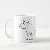 Funny Cartoon White Bulle Terrier Kaffeetasse (Links)