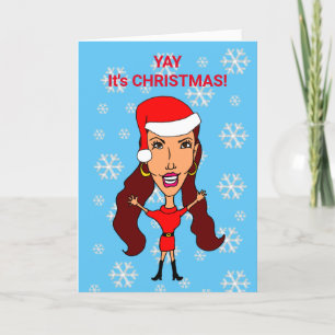 Funny Cartoon Woman Fashionisti Weihnachten
