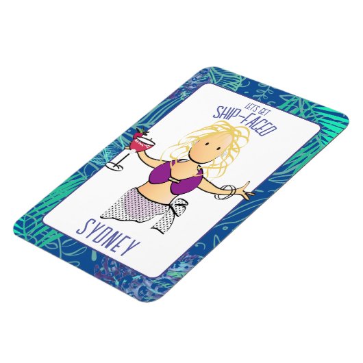 Funny Cartoon Woman Tropical Beach Cruise Door Magnet (Linke Seite)