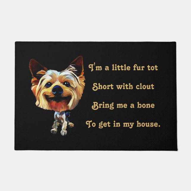 Funny Cartoon Yorkshire Terrier Doormat Fußmatte (Vorderseite)