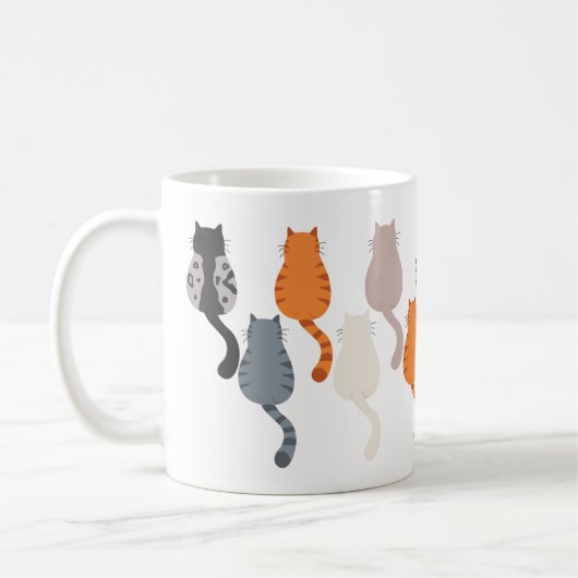 Funny Cartoons cat Rückblick Kaffeetasse (Links)