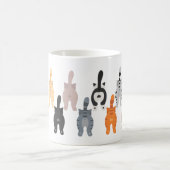 Funny Cartoons cat Rückblick Kaffeetasse (Mittel)