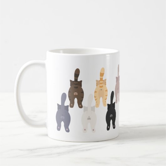 Funny Cartoons cat Rückblick Kaffeetasse (Links)