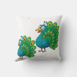 Funny Cartoons Peacock mit farbenprächtigem Schwan Kissen