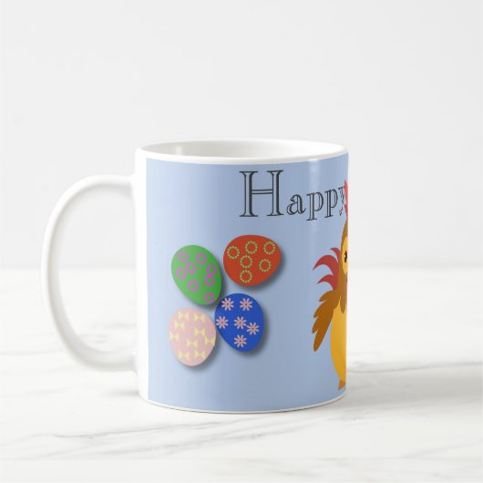 Funny Cartoons Rooster Osterferien-Urlaubskarte Kaffeetasse (Links)