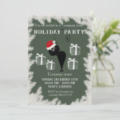 Funny Cartoons Santa Cat Feiertagsparty Einladung (Stehend Vorderseite)