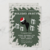 Funny Cartoons Santa Cat Feiertagsparty Einladung (Vorne/Hinten)