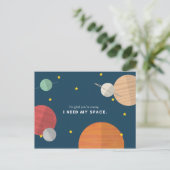 Funny Cartoony Illustriert Planets Postkarte (Stehend Vorderseite)