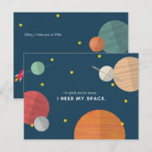 Funny Cartoony Illustriert Planets Postkarte (Vorne/Hinten)