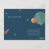 Funny Cartoony Illustriert Planets Postkarte (Rückseite)