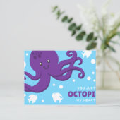 Funny Cartoony Octopus Postkarte (Stehend Vorderseite)