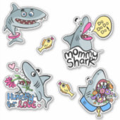 Funny Cartoony Sharks Sticker Pack (Vorderseite)