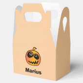 Funny Carved Orange Halloween Pumpkin Face Name Geschenkschachtel (Geöffnet)