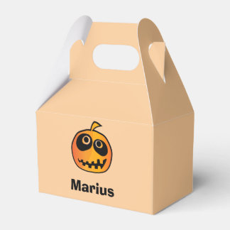 Funny Carved Orange Halloween Pumpkin Face Name Geschenkschachtel