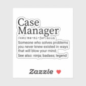 Funny Case Manager - Definition Aufkleber (Blatt)