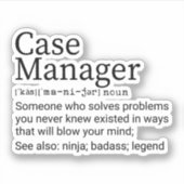 Funny Case Manager - Definition Aufkleber (Vorderseite)