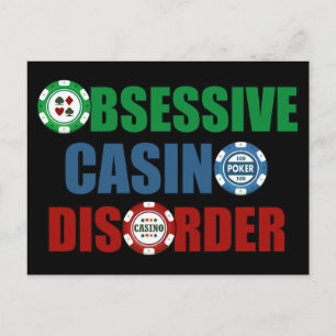 Funny Casino Addict Gambling Poker Chips Postkarte