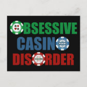 Funny Casino Addict Gambling Poker Chips Postkarte (Vorderseite)