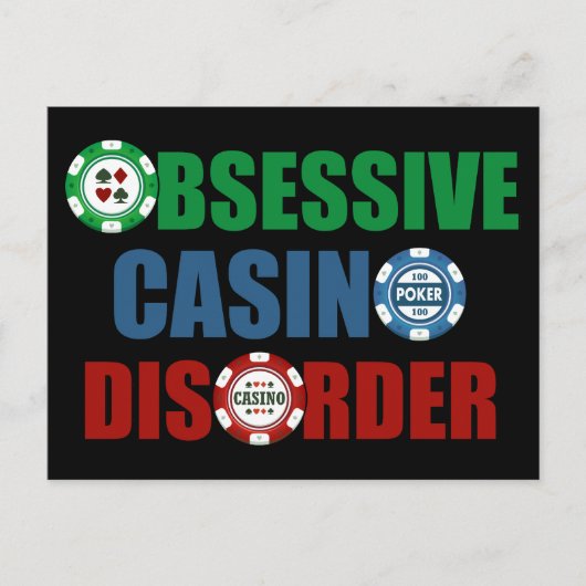 Funny Casino Addict Gambling Poker Chips Postkarte (Vorderseite)
