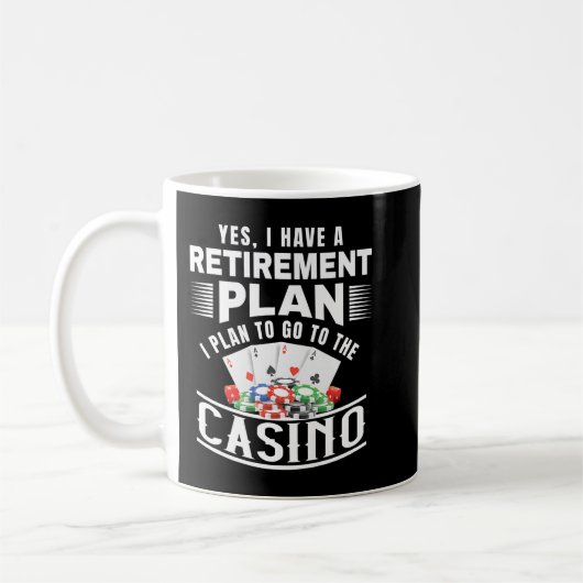 Funny Casino Ja ich habe einen Rentplan erschöpft Kaffeetasse (Links)