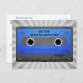 Funny Cassette Tape Geburtstag Einladungspostkarte (Vorne/Hinten)