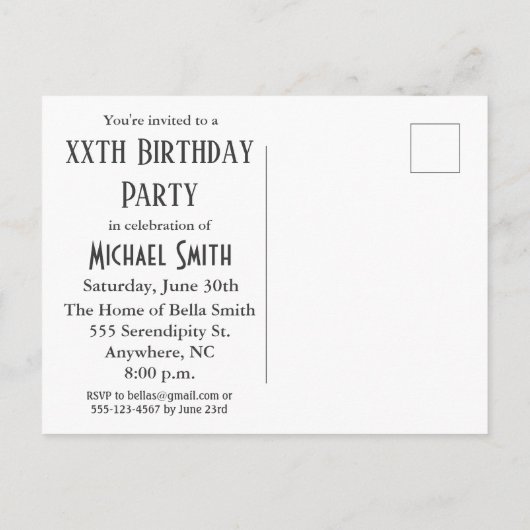 Funny Cassette Tape Geburtstag Einladungspostkarte (Rückseite)