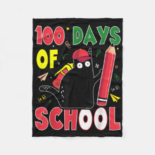 Funny Cat 100 Days of School Kitten Stift 100th D Fleecedecke