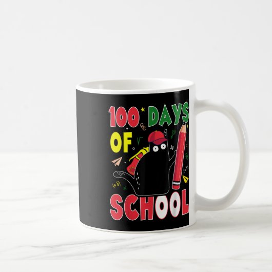 Funny Cat 100 Days of School Kitten Stift 100th D Kaffeetasse (Rechts)
