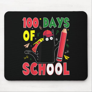 Funny Cat 100 Days of School Kitten Stift 100th D Mousepad