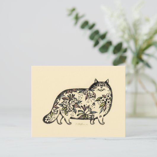 Funny Cat 2014 Kalender Postkarte (Stehend Vorderseite)