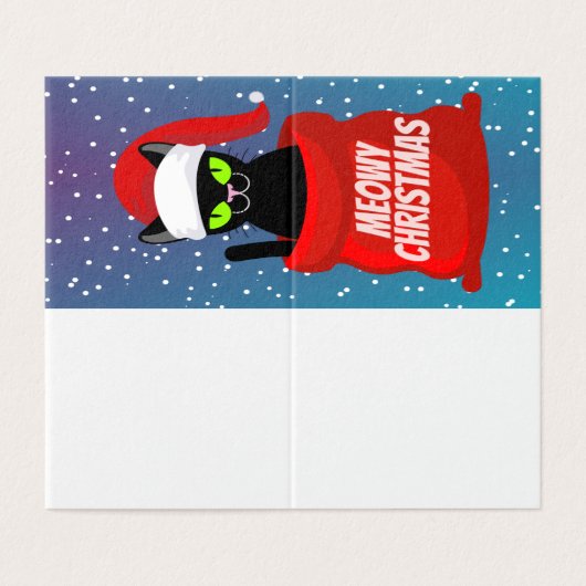 Funny Cat 25 Pack Weihnachtskarten (Außenseite Aufgefaltet)