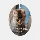 Funny Cat 2 Foto Weihnachten Ornament Aus Metall (Vorderseite links)